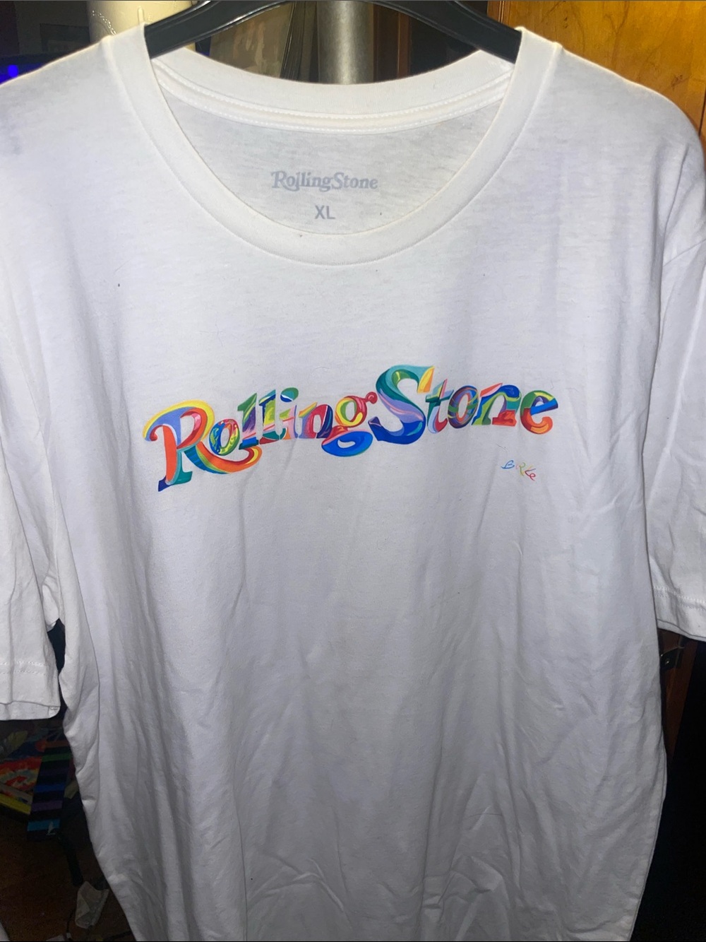 Rolling Stone magazine White Tee with tie-dye  Logo